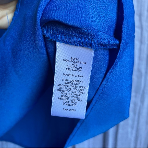 Express Royal Blue w/ Lace Blouse - Picture 6 of 6